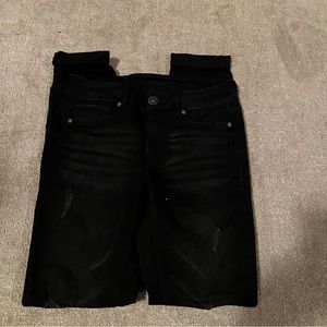 Maurice’s Black Jeggings with holes in knees